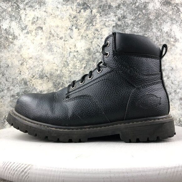 Dickies Men's Size 10.5 Prowler Black Leather Steel Toe Slip Resistant Work Boot - Picture 7 of 16